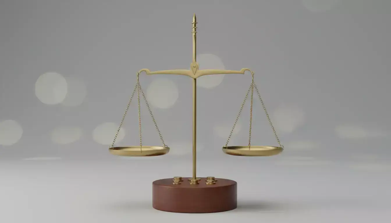 Bilancia in equilibrio che rappresenta gestione del rischio e bilanciamento