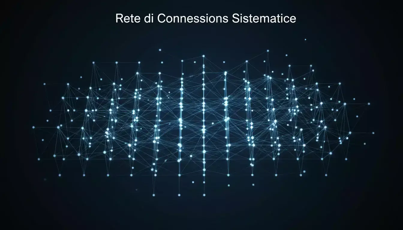 Schema di connessioni e combinazioni che rappresenta un sistema strutturato