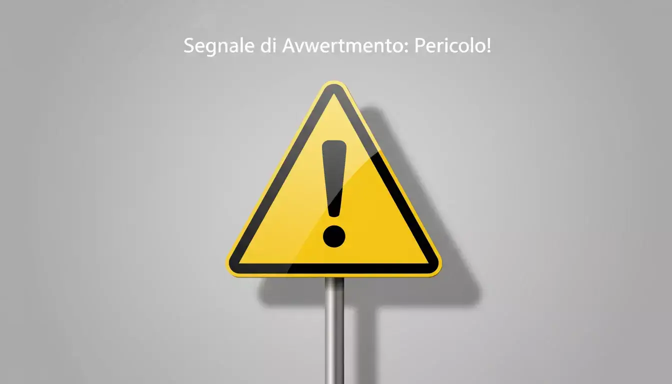 Segnale di avvertimento che indica pericolo da evitare