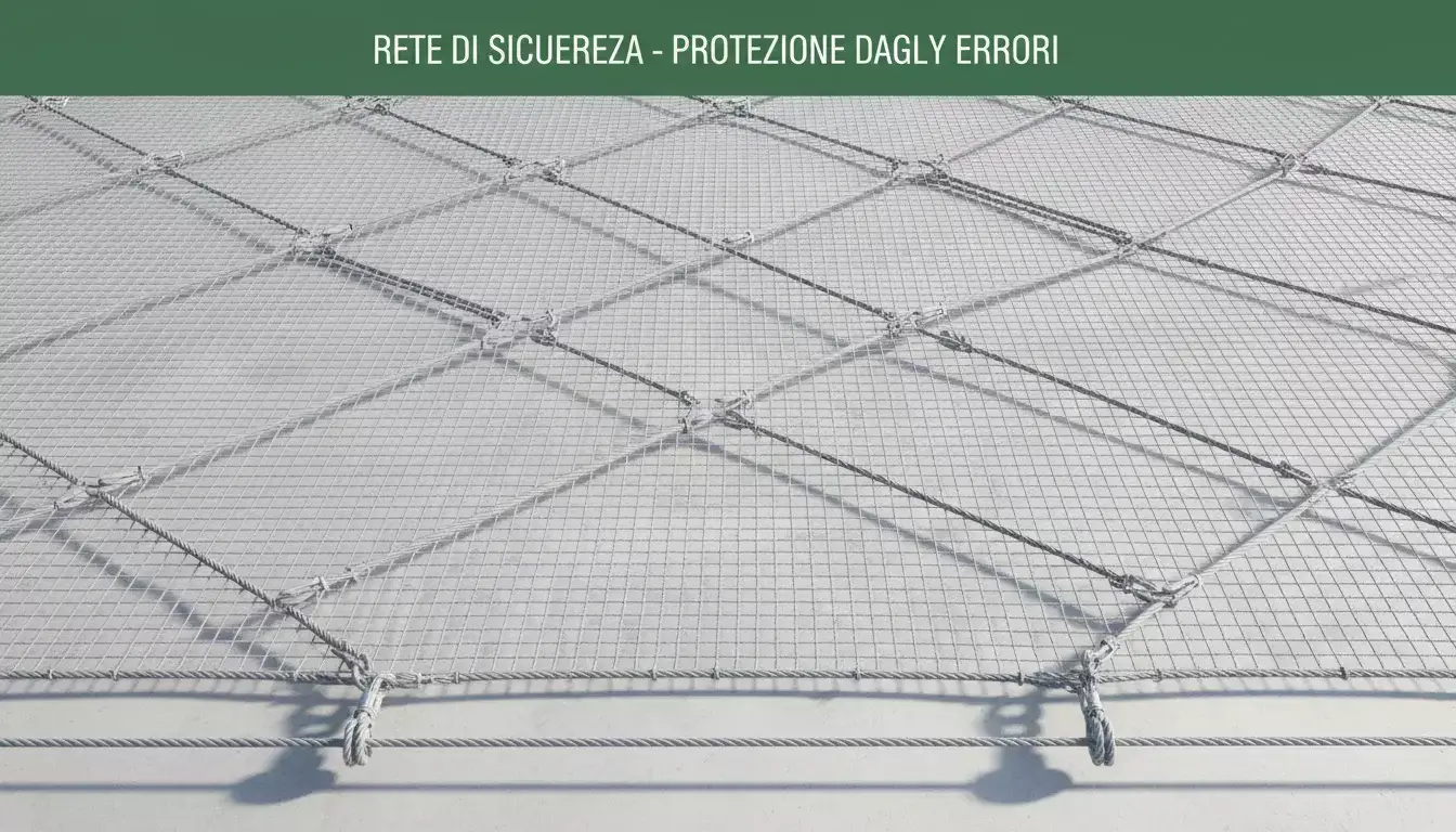 Rete di sicurezza che rappresenta protezione contro errori