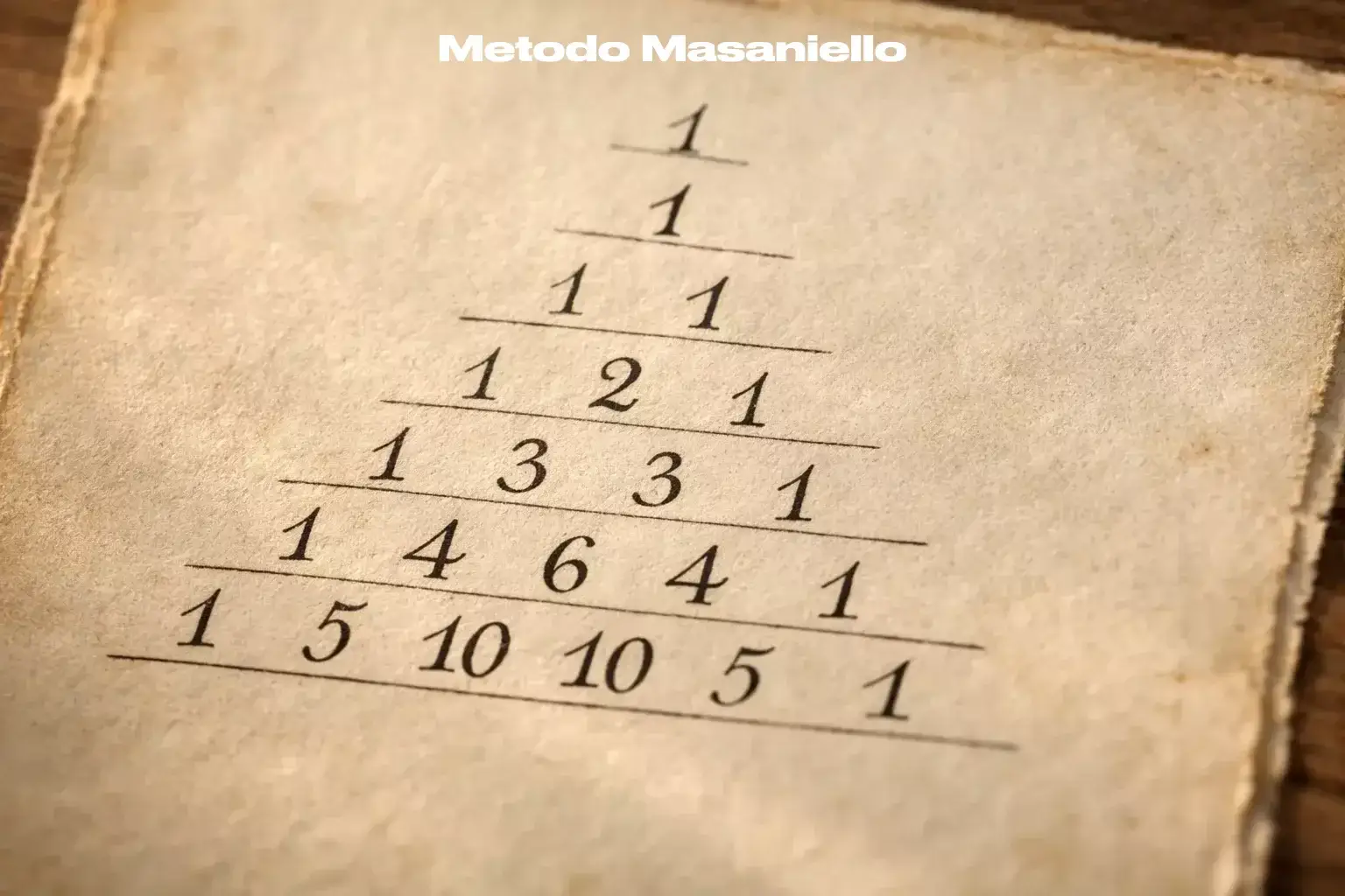 Triangolo di Tartaglia disegnato su carta con numeri e pattern matematici