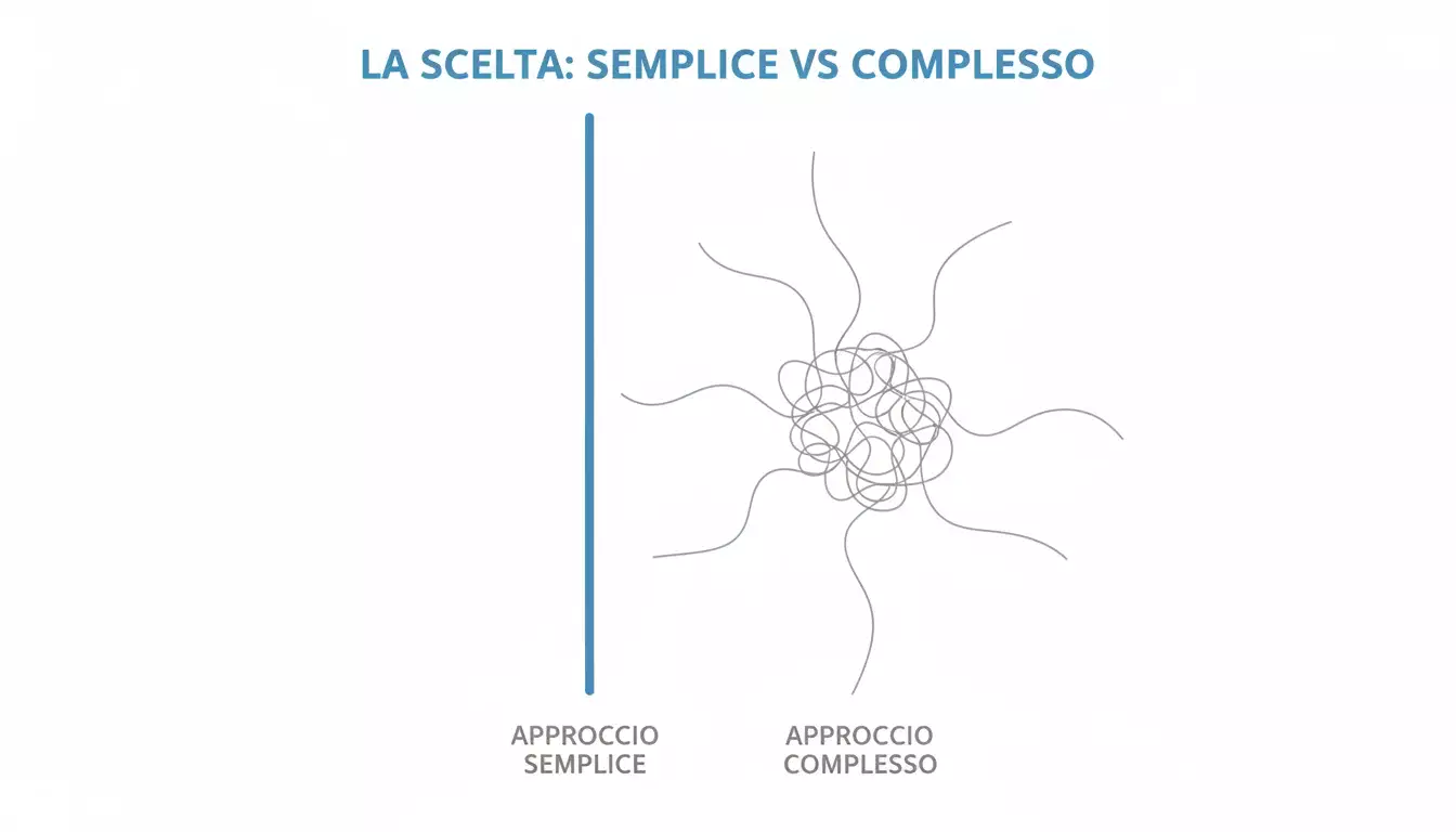 Due percorsi che divergono simbolo di scelta tra opzioni diverse