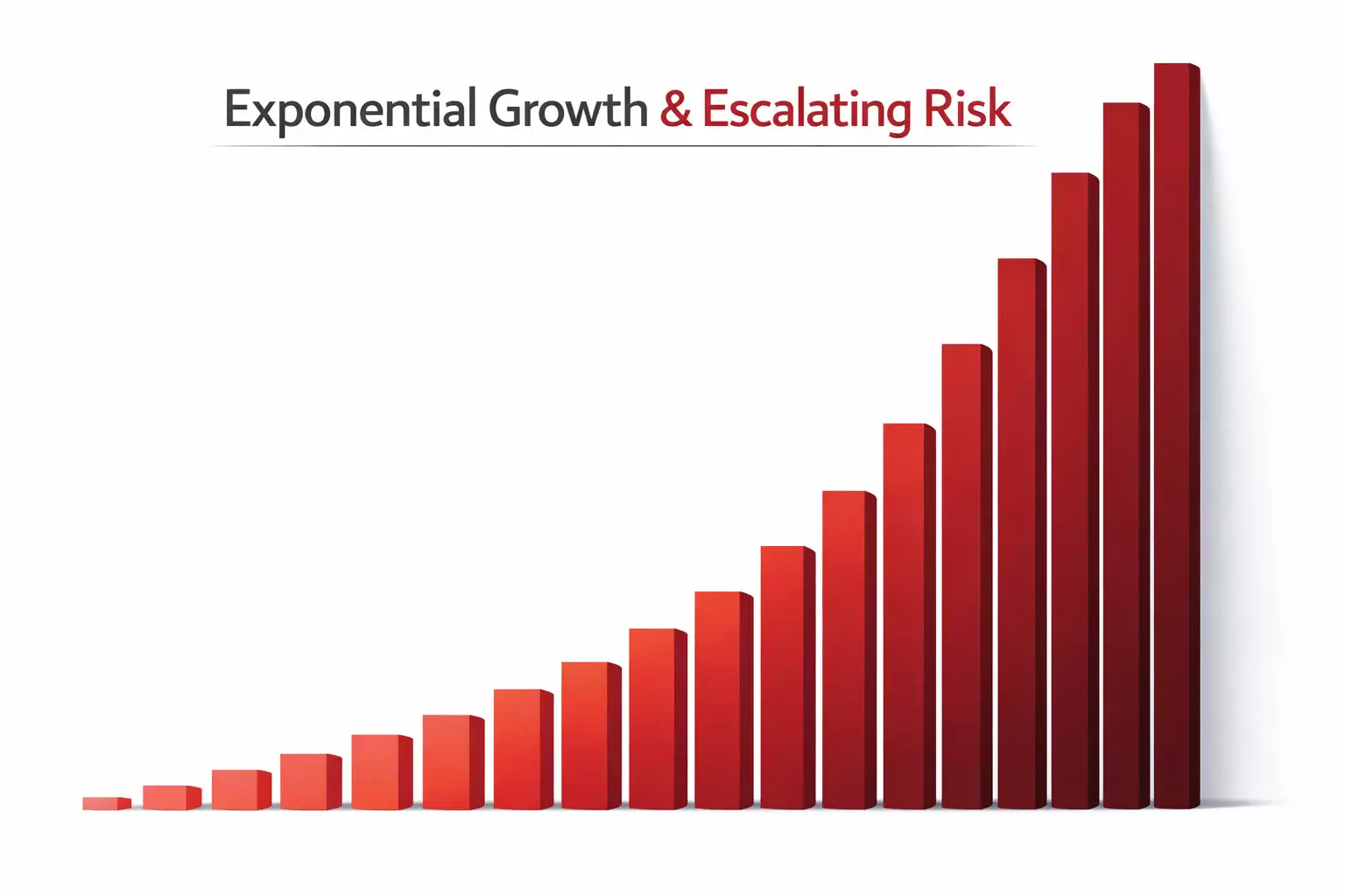 Barre verticali che crescono esponenzialmente in altezza