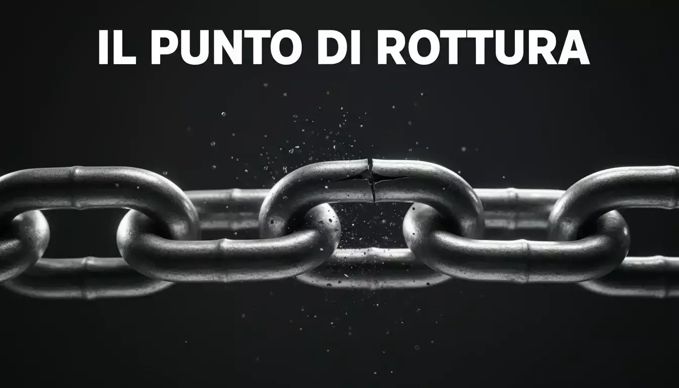 Catena con anelli che si rompono simbolo di fragilità delle schedine lunghe