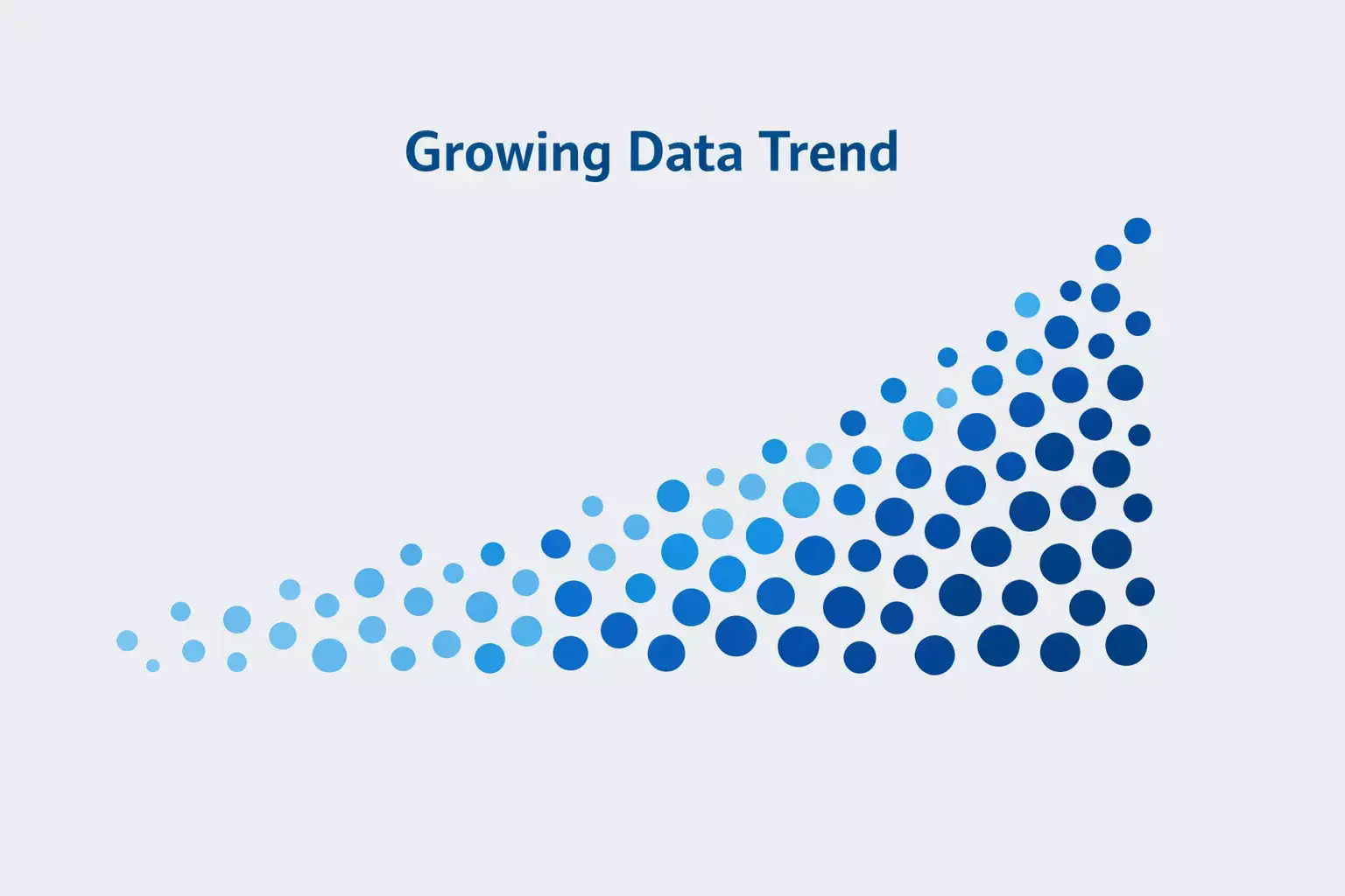 Serie di punti che formano un pattern crescente rappresentando dati campione