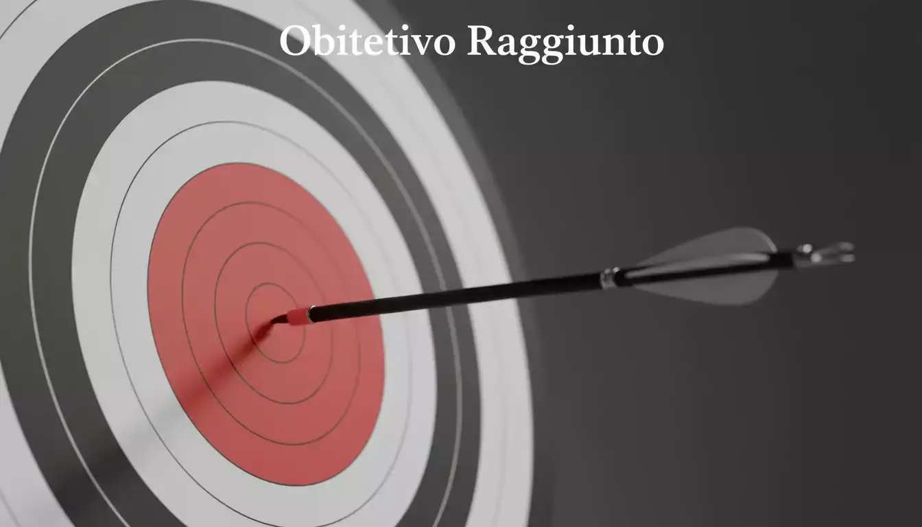 Freccia che colpisce il centro del bersaglio simbolo di precisione e focus