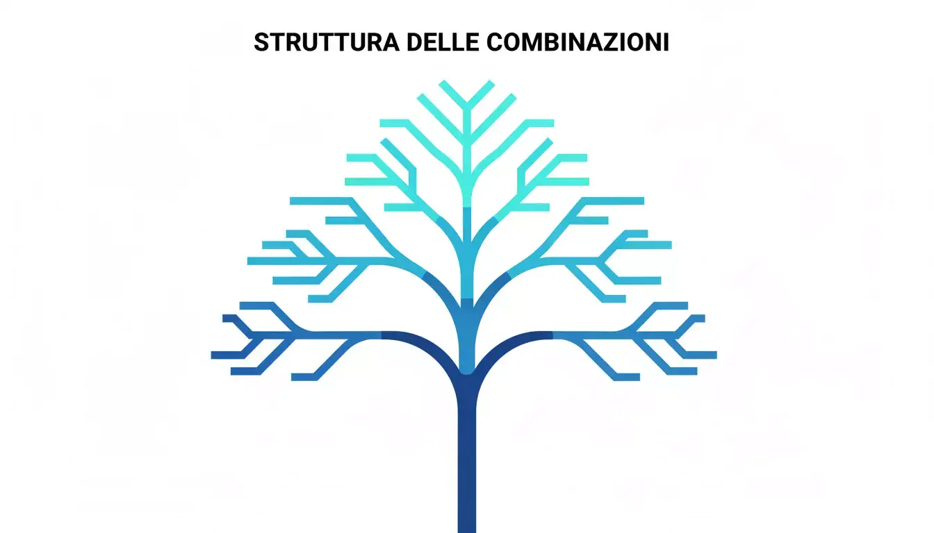 Diagramma che mostra struttura ramificata di combinazioni multiple